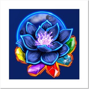 Glowing Black Lotus Posters and Art